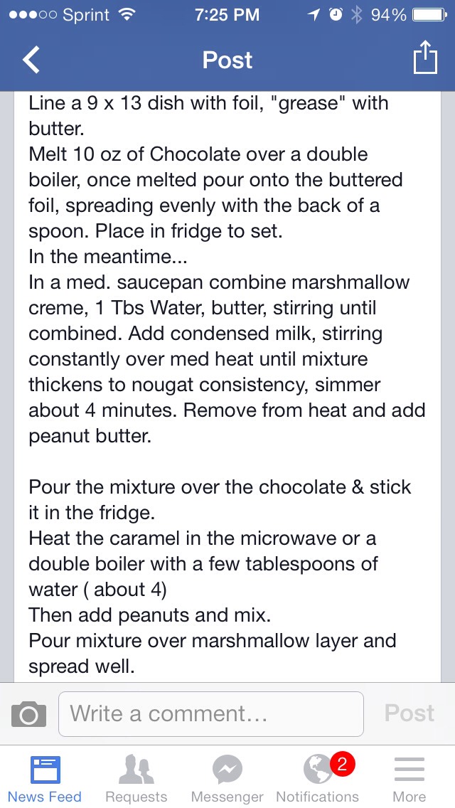 Homemade Snickers Bars.