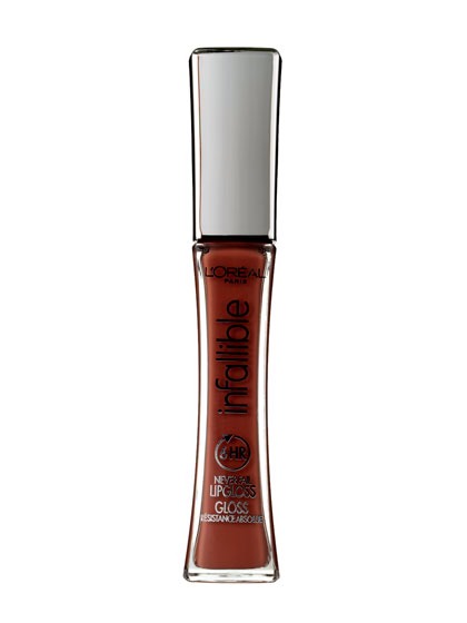LOREAL PARIS INFALLABLE NEVER FAIL LIPGLOSS

Usually, the more matte a lip color is, the longer it will last, which is why we reapply most gloss every ten minutes.

But this former Best of Beauty Breakthrough Winner (shown here in Barely Nude) 