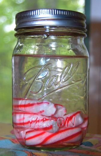 Soak for two days in a Mason Jar filled with vodka.
