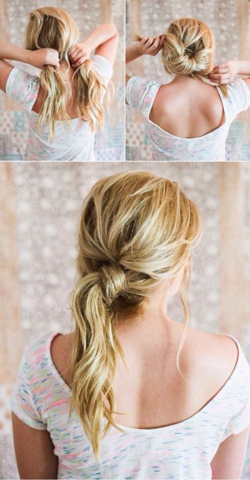 Messy knot hair style!
SWIPE for tutorial!
