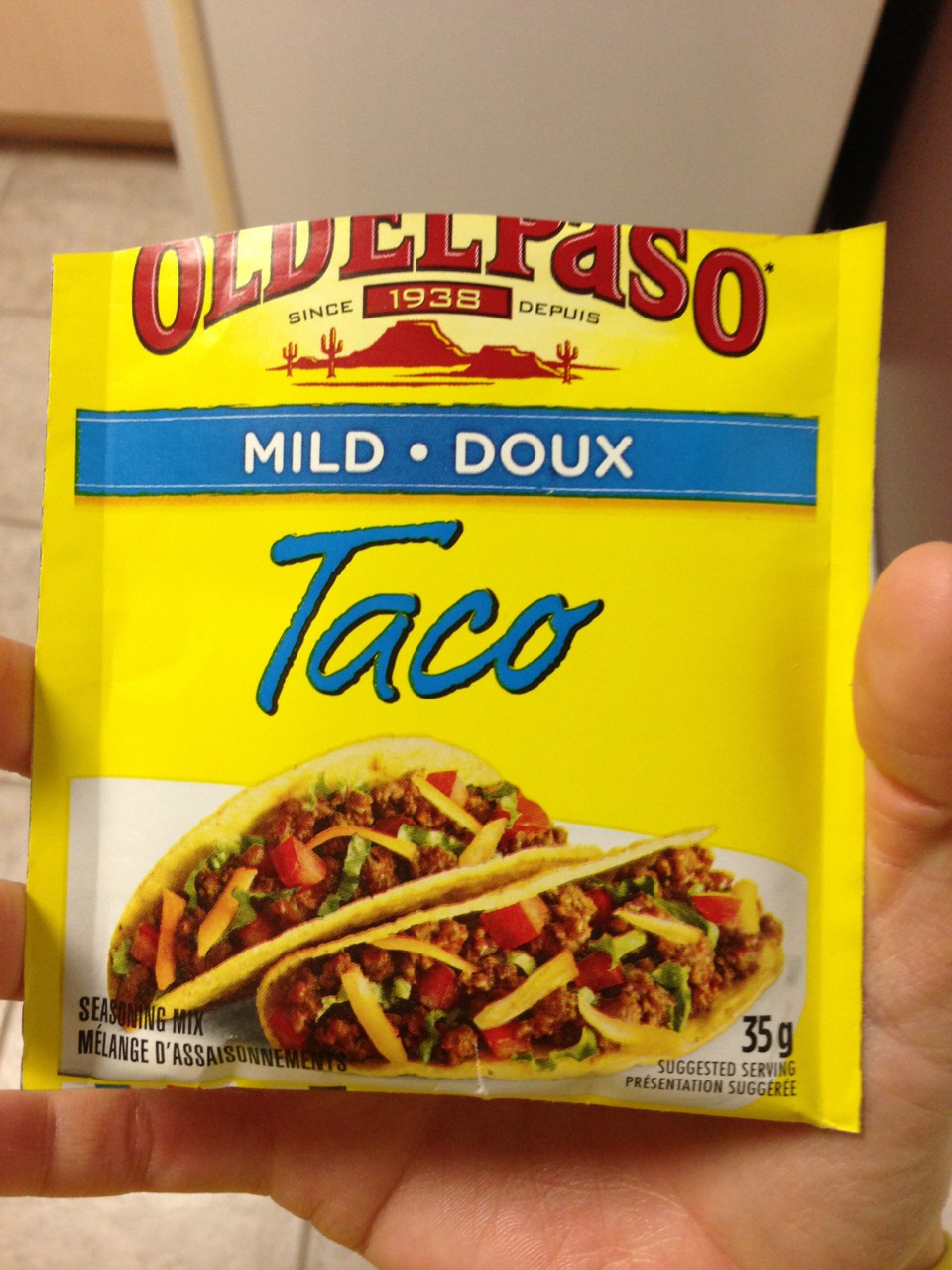 Mix taco powder with 1 cup water and whisk