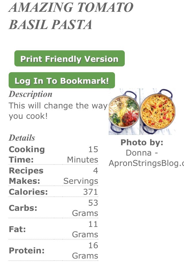 Amazing Tomato Basil Pasta!! πβ¨π