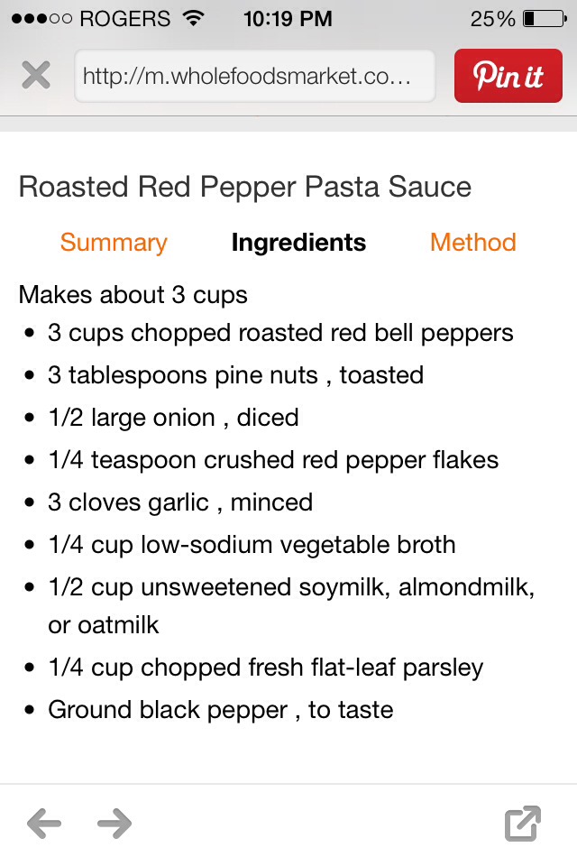 Roasted Red Pepper Pasta Sauce