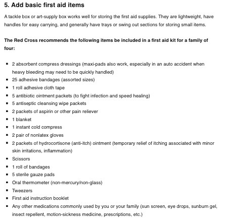 Top 5 Tips For A First Aid Kit.