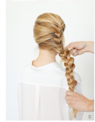 9) Loosen braid to desired size.

