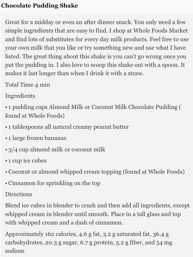 Healthy Chocolate Pudding Shake