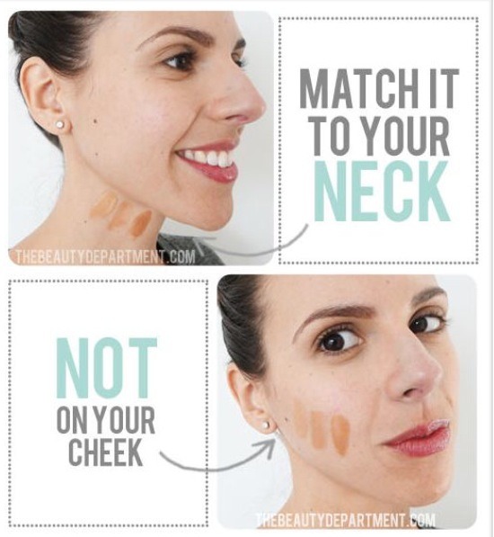 When you are getting a new foundation, match it with your neck because no sunlight gets there & it prevents you getting a orange jaw