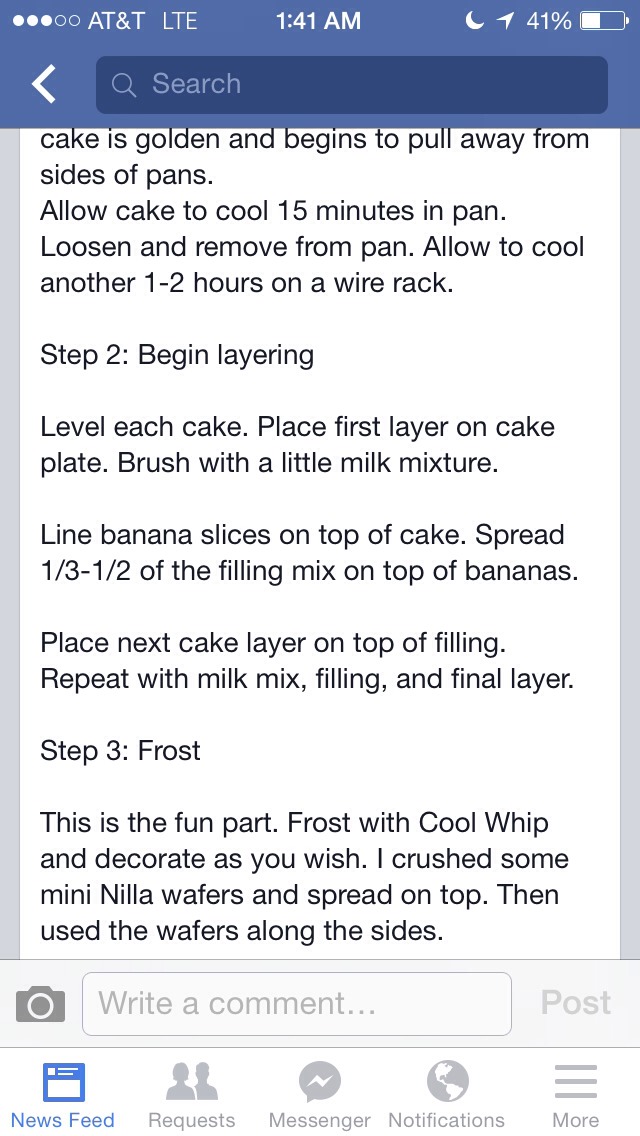 Banana Pudding Cake