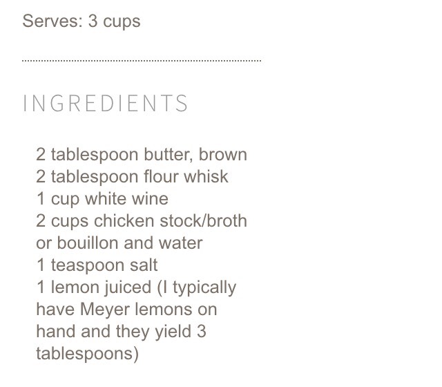 Lemon Wine Brown Butter Sauce