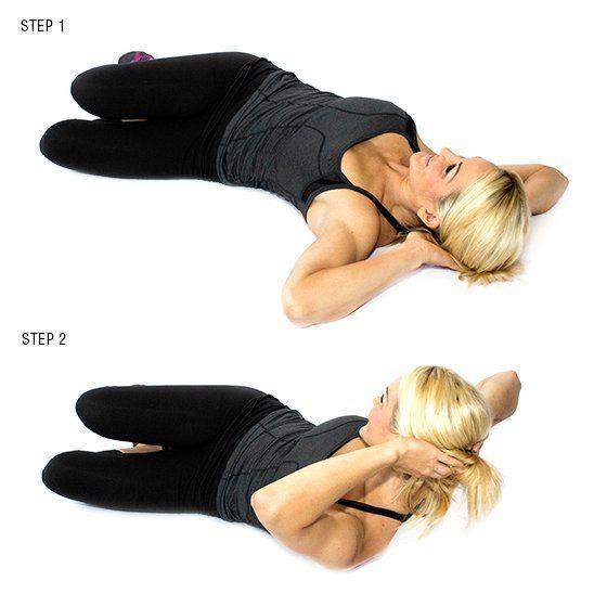 Side Crunch: Side crunches are a great way to target those obliques. As you crunch up, make sure that you are curling from your stomach, rather than your shoulders.
Beginner: 3 sets of 10 per side
Advanced: 3 sets of 15 per side