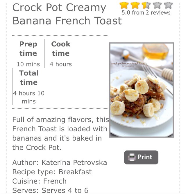 Crockpot Banana French Toast