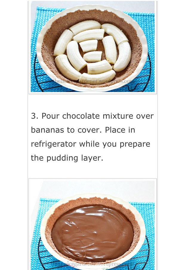 Chocolate Peanut Butter Banana Cream pie 