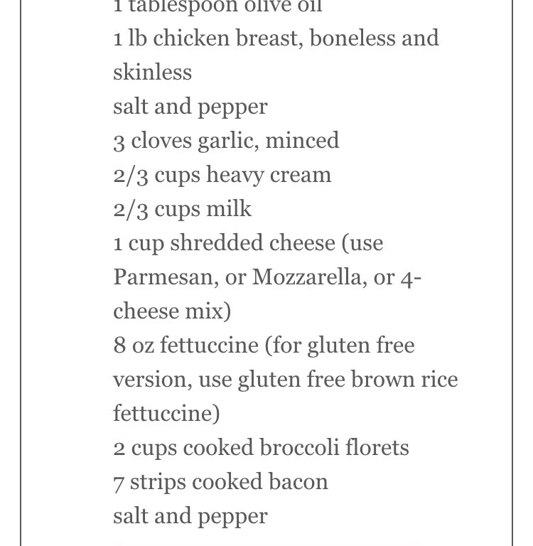 Creamy Bacon Broccoli Chicken Pasta