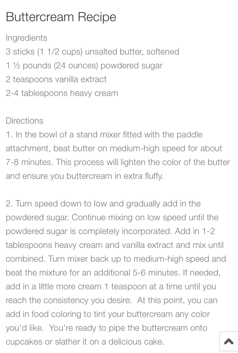 The Perfect Buttercream Recipe Ever. 😊