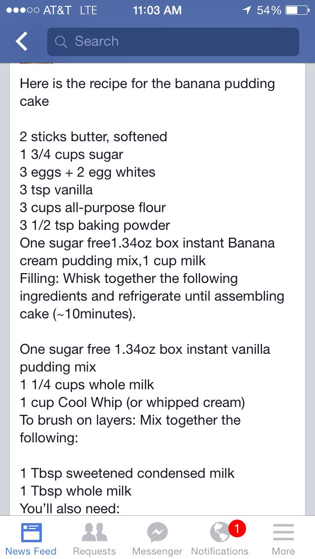 Banana Pudding Cake :)