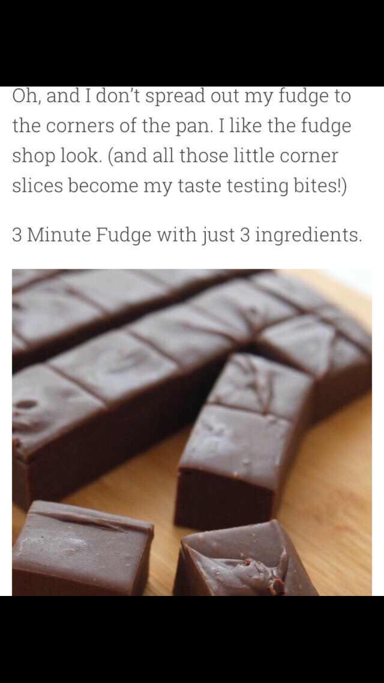3 Ingredient, 3 Minute Fudge