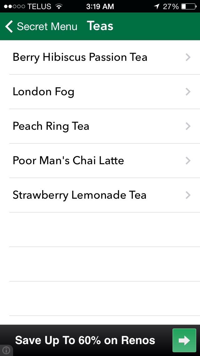 Secret Starbucks Menu!! 