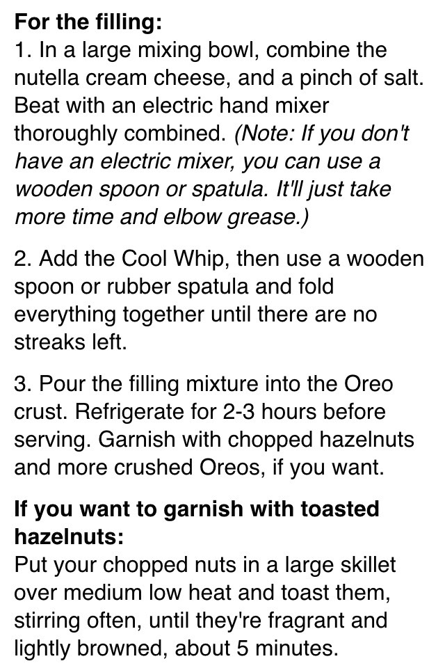 "No-Bake Nutella Pie With Oreo Crust" Yummy!