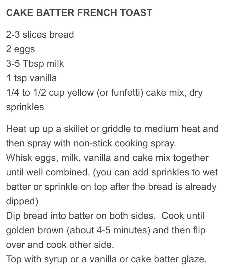 Cake Batter French Toast!