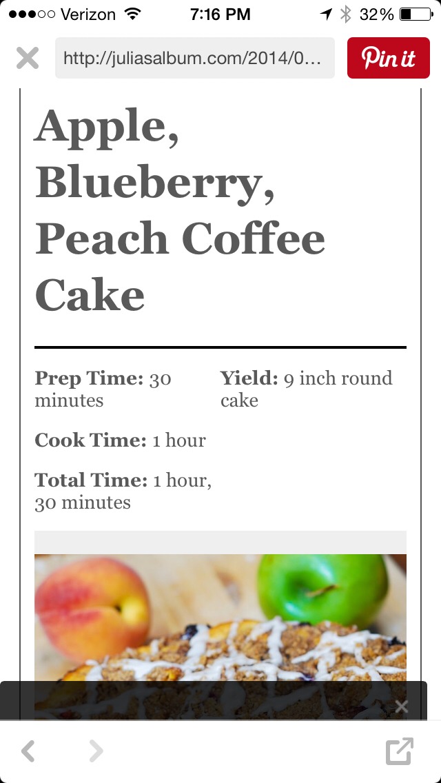 Apple, Blueberry, Peach Coffee Cake