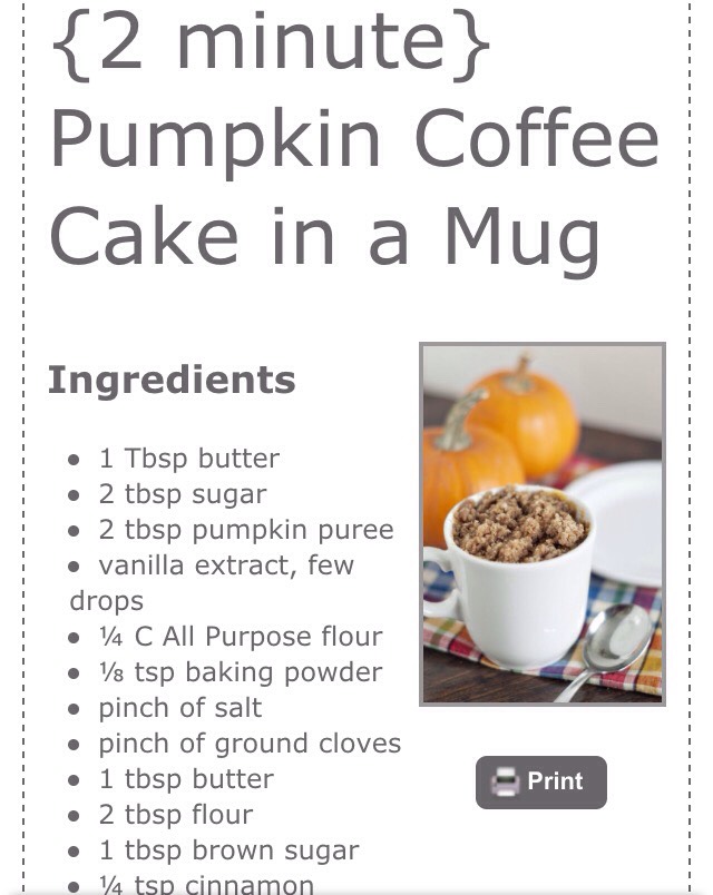2-Minute Pumpkin Coffee Cake in a Mug