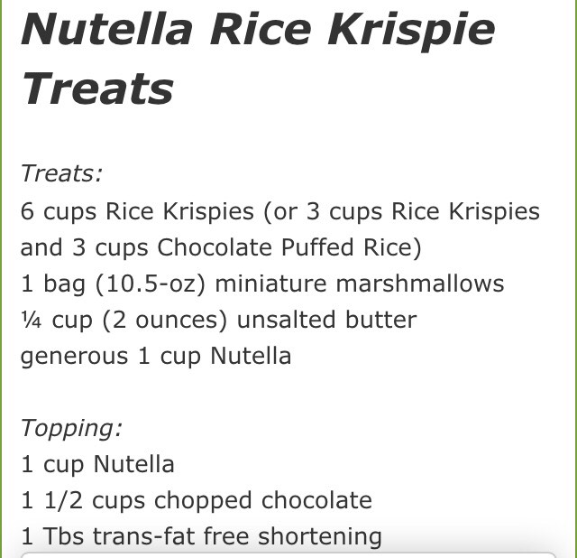 Nutella Rice Krispies Treats!  