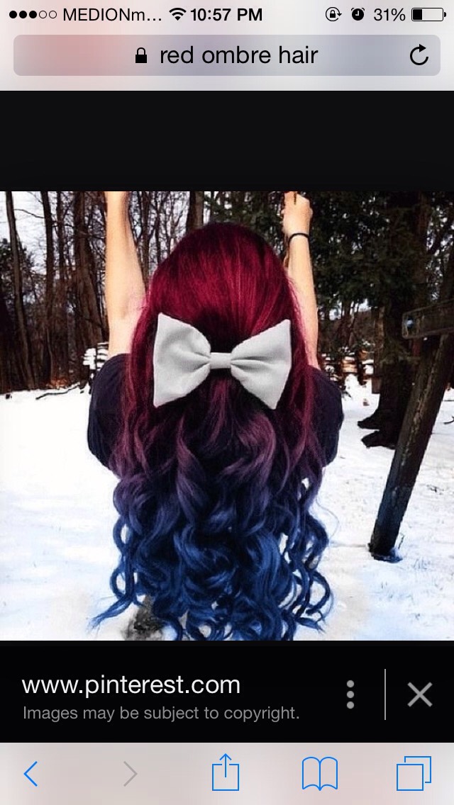 Red to blue ombré 