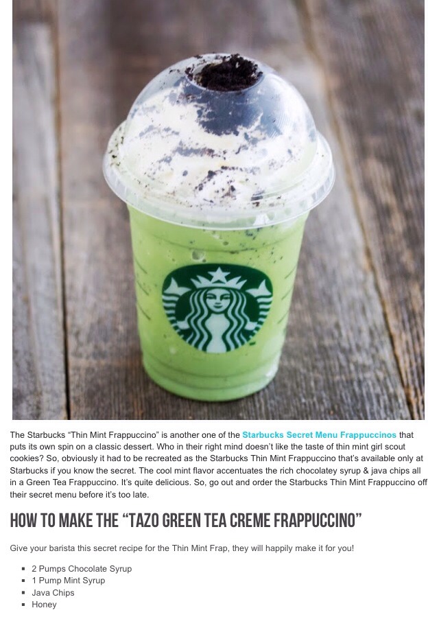 Starbucks Tazo Green Tea Crene Frappe

I think you might need tazo green tea in there too?!?