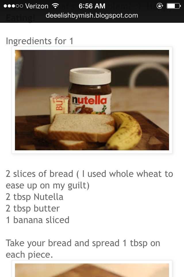 Nutella And Banana Sandwhich!!