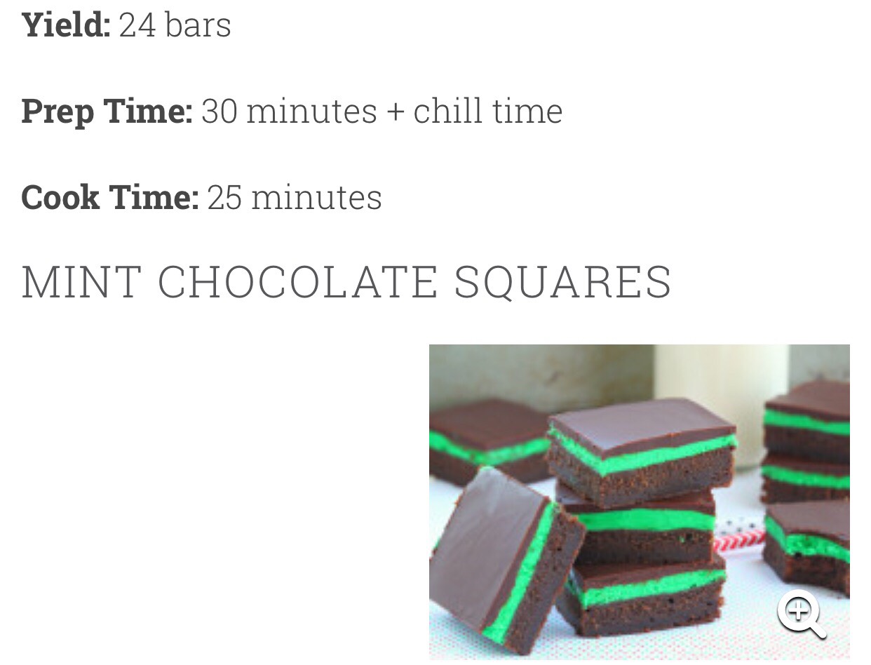 Mint Chocolate Squares. 😊