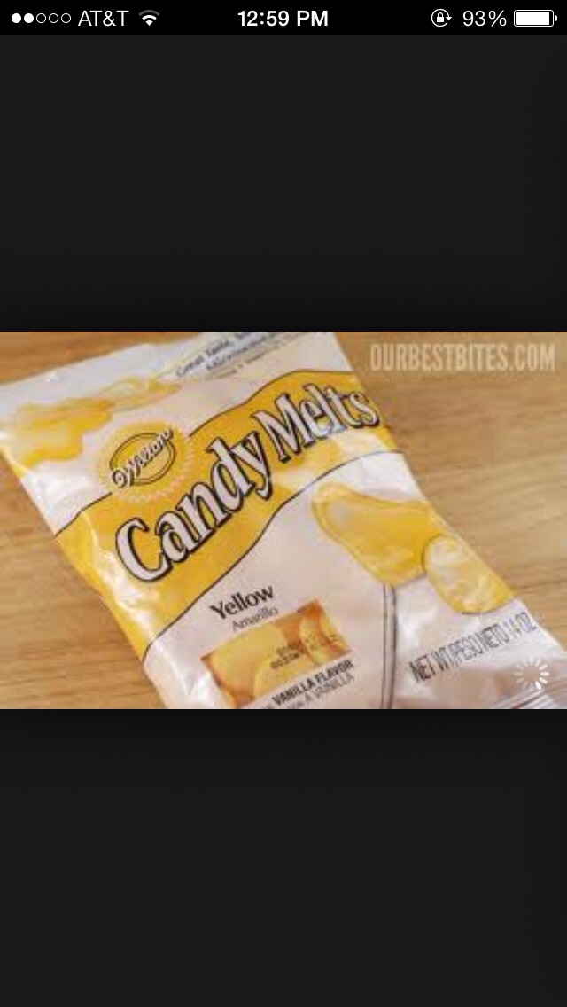This is what the bag of any flavor of candy melts looks like.