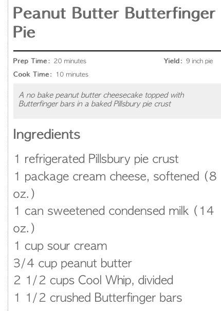 No Bake Peanut Butter Butterfinger Pie! Where Has This Been All My Life?!