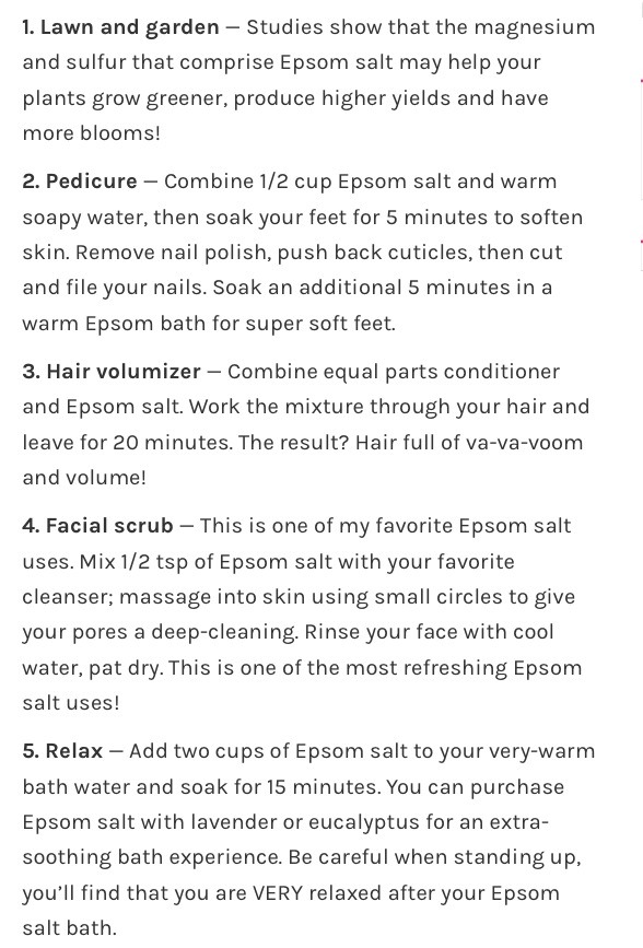 " 25 Uses For Epsom Salt"👍💯