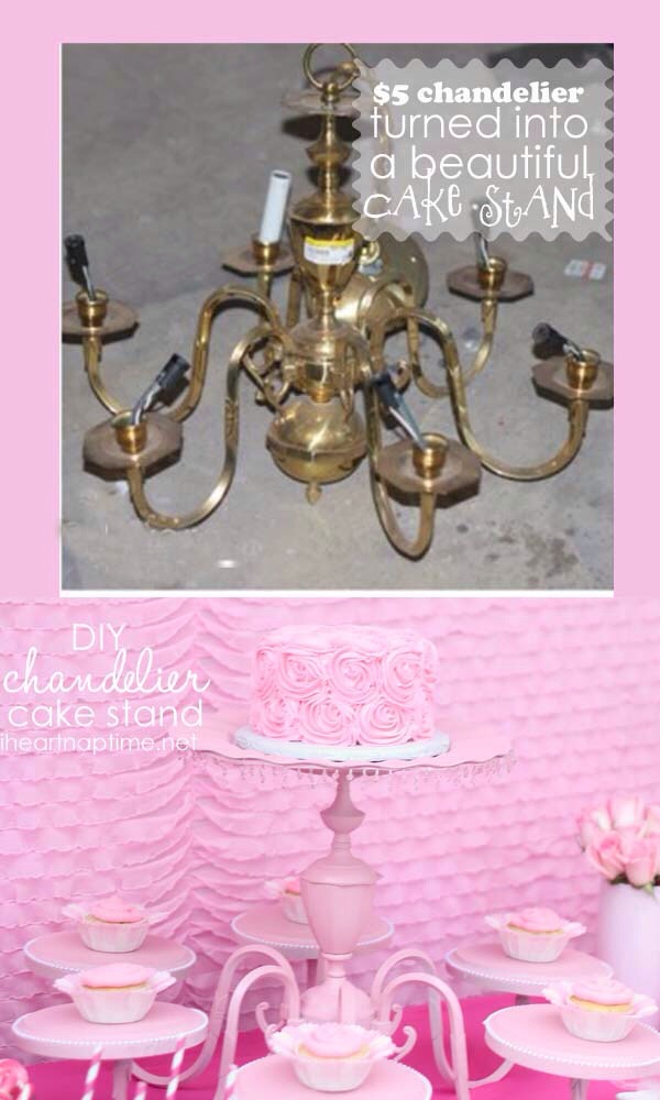 Chandelier Cake And Cupcake Stand DIY 