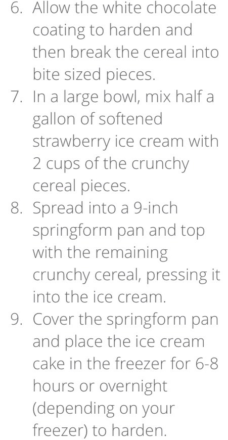 Strawberry crunch ice cream  cake