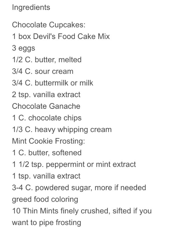 DELICIOUS THIN MINTS CUPCAKES