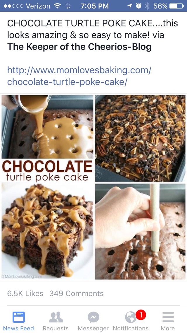 Chocolate Turtle Poke Cake 
