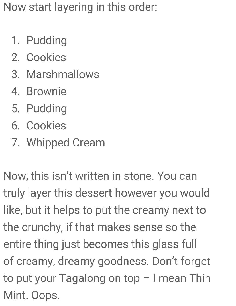 Thin Mint Brownie Parfait! 