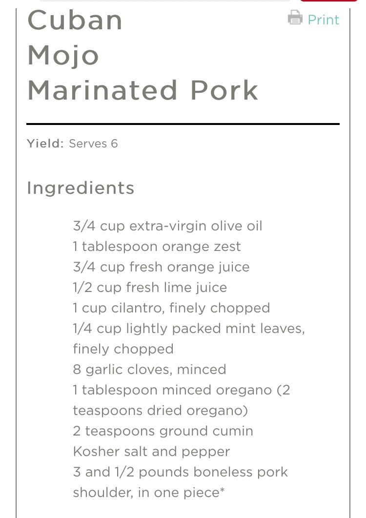 Cuban Mojo Marinated Pork.