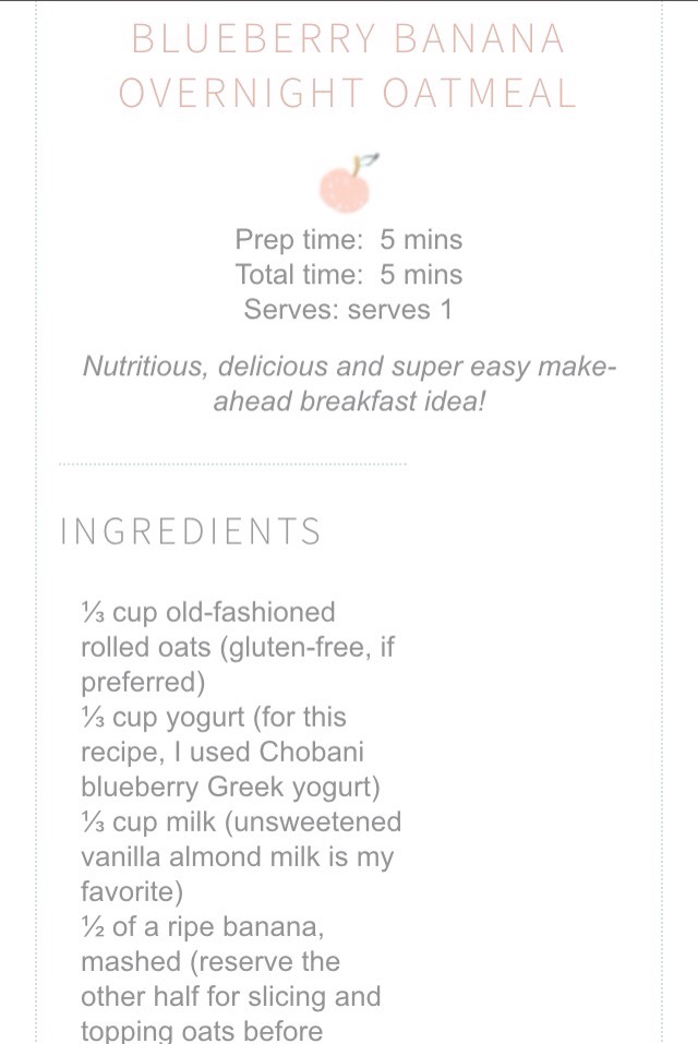 Blueberry Banana Overnight Oatmeal