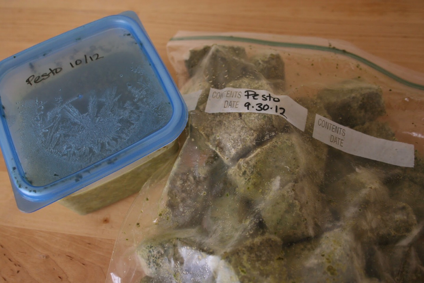 Once they are frozen, you can remove them from the tray and place them into a single freezer bag. One cube makes the perfect serving!!