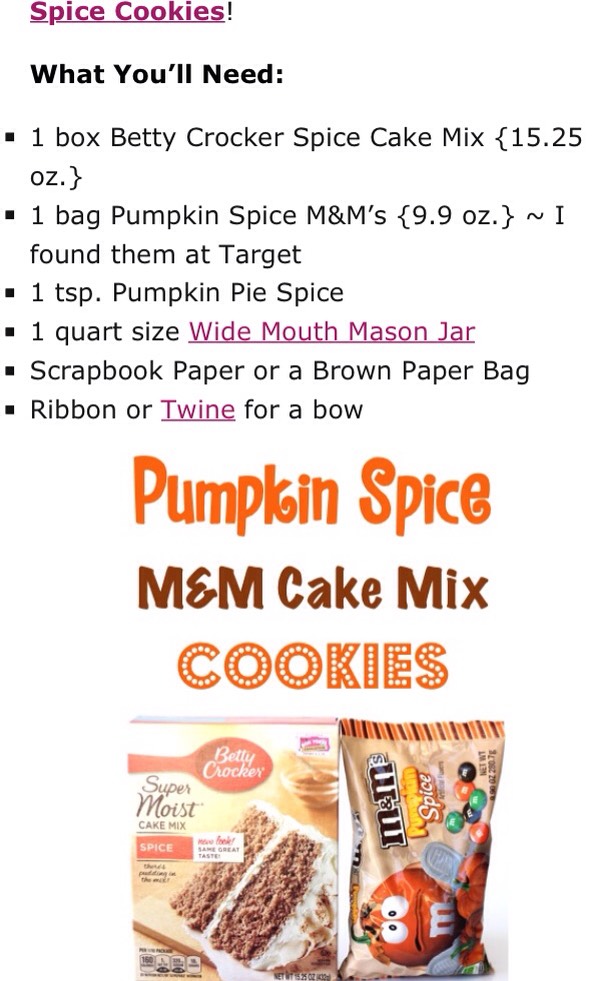 ✨Pumpkin Spice M&M Cake Mic Cookies✨