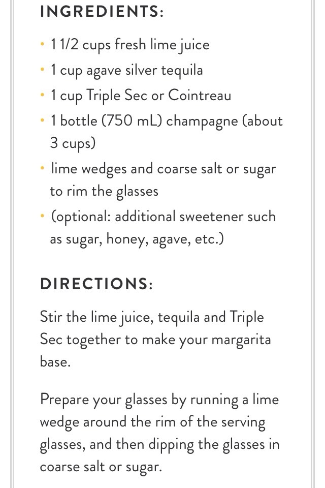 Festive Sparkling Margarita Champagne