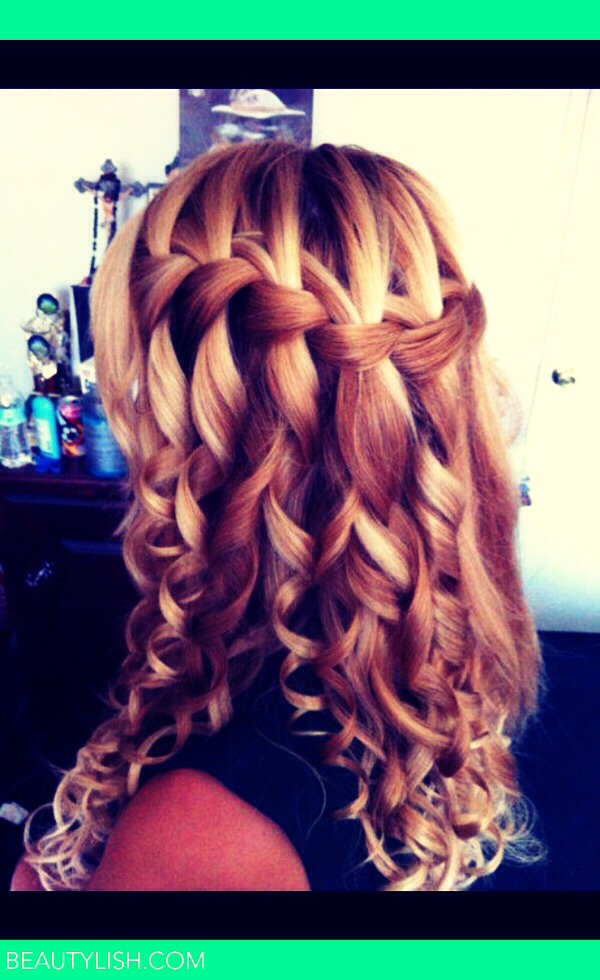 7. Waterfall braid! This style is cute with curls, or just simple straight hair