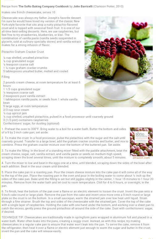 Raspberry Pistachio Cheesecake!!!