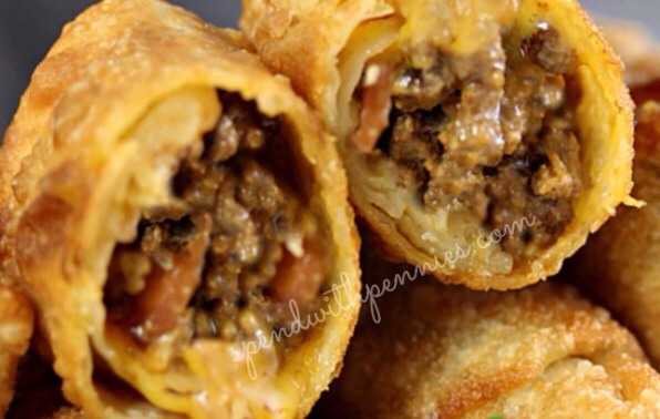 Bacon Cheeseburger Egg Rolls
