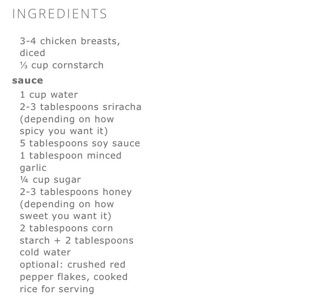 Honey Sriracha Chicken W/ Rice!