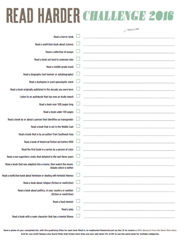 2016 Reading Challenges!