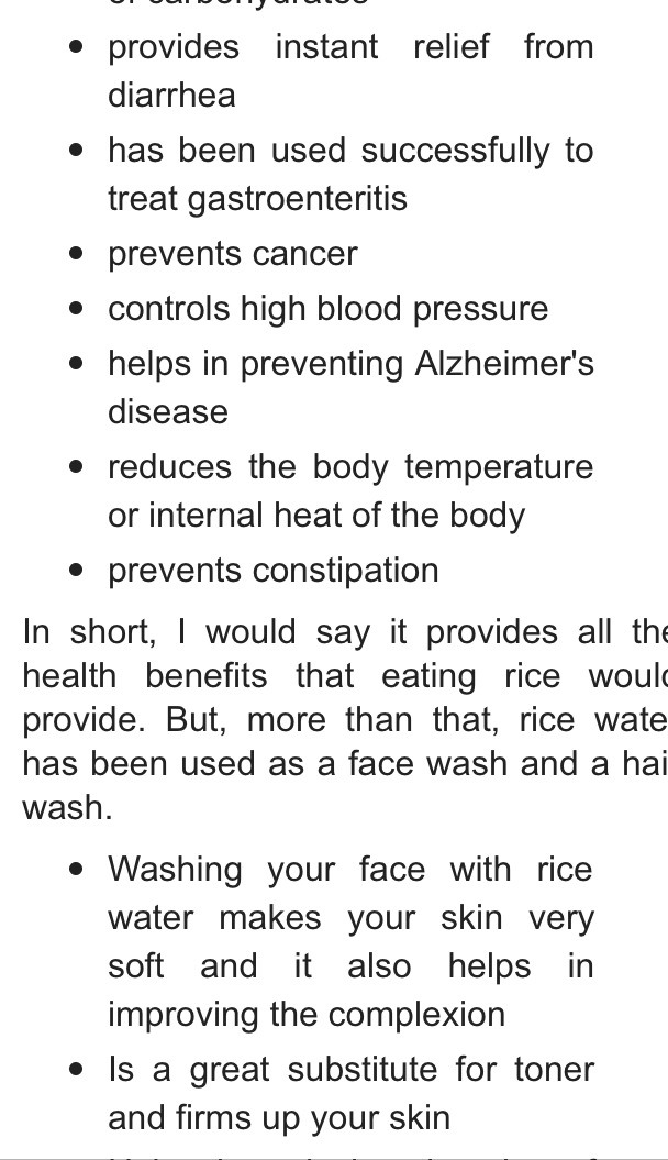 RICE WATER FOR FACE & HAIR
