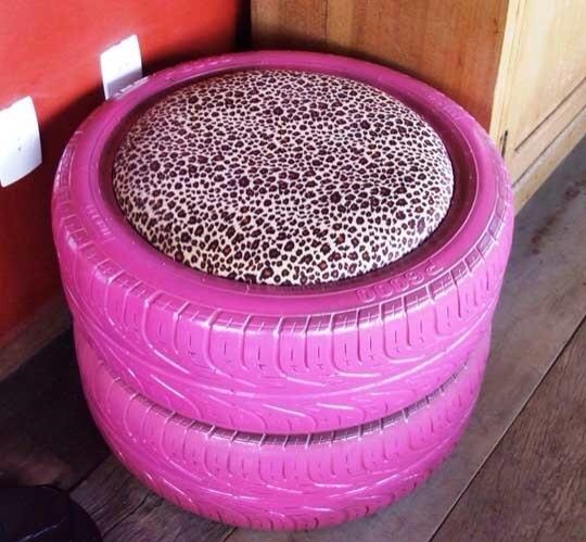 DIY Tyre Table/ottoman